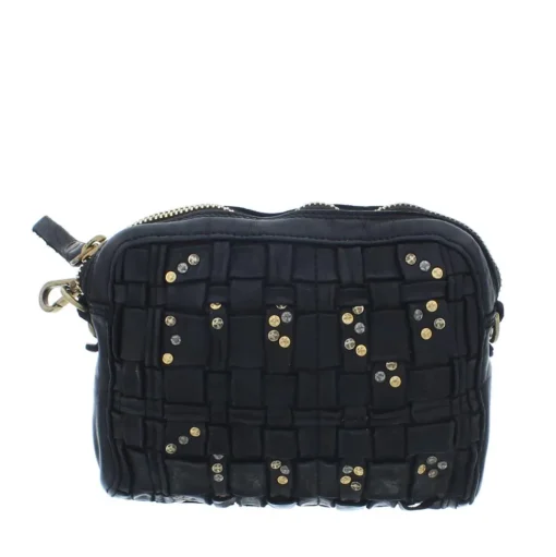 Campomaggi Crossbody Vlecht met Studs C0001 nero