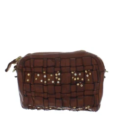 Campomaggi Crossbody Vlecht met Studs C1502 Cognac