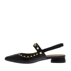 Di Lauro Adara Slingback Studs Black Sheepskin