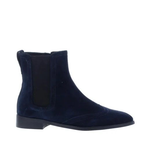 Di Lauro Chelsea Brogues Boot Dark Blu Suede