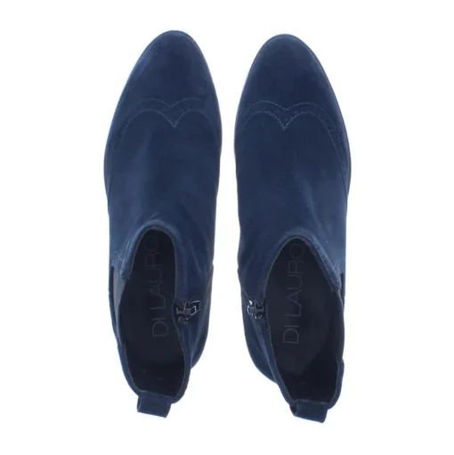 Di Lauro Chelsea Brogues Boot Dark Blu Suede