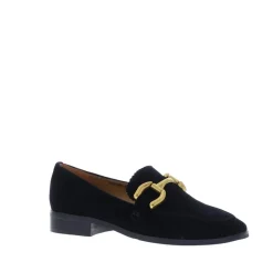 Di Lauro Loafer Carre Bit Suede Black Sheep Suede
