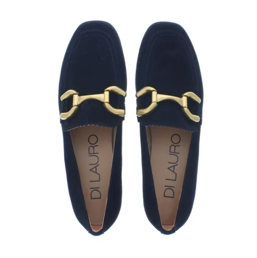 Di Lauro Loafer Carre Bit Suede Black Sheep Suede