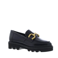 Di Lauro Loafer Gouden Bit Black Brushed Leather