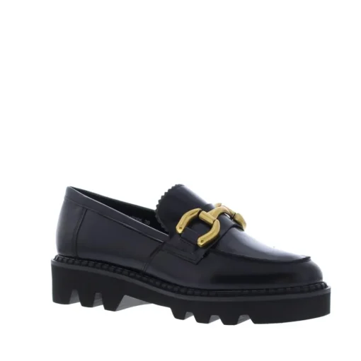 Di Lauro Loafer Gouden Bit Black Brushed Leather