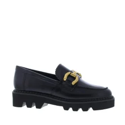 Di Lauro Loafer Gouden Bit Black Brushed Leather