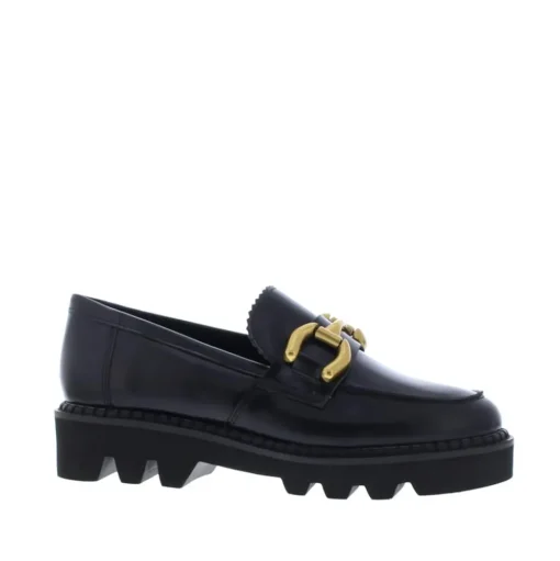 Di Lauro Loafer Gouden Bit Black Brushed Leather