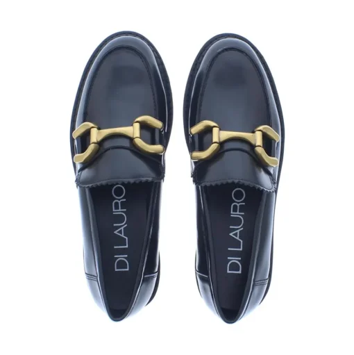 Di Lauro Loafer Gouden Bit Black Brushed Leather