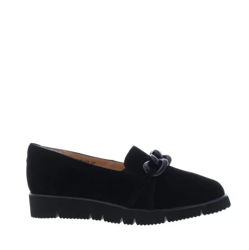 Di Lauro Loafer Sleehak Suede Black Sheep Suede