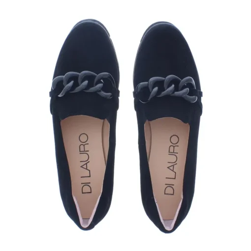Di Lauro Loafer Sleehak Suede Black Sheep Suede