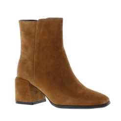 Di Lauro Nalina Dames Blokhak Suède Mid Brown