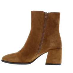 Di Lauro Nalina Dames Blokhak Suède Mid Brown
