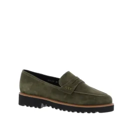 Di Lauro Parella Dames Loafer Khaki Suède
