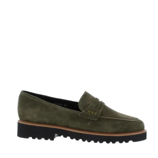 Di Lauro Parella Dames Loafer Khaki Suède