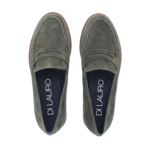 Di Lauro Parella Dames Loafer Khaki Suède