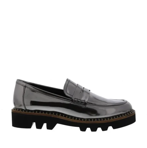 Di Lauro Pearl Dames Loafer Gun Shiny Cow
