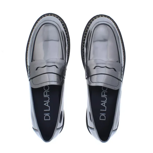 Di Lauro Pearl Dames Loafer Gun Shiny Cow
