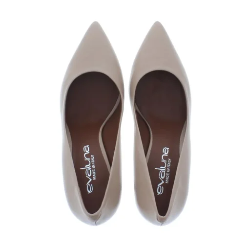 Evaluna Dames Pump Leer Beige