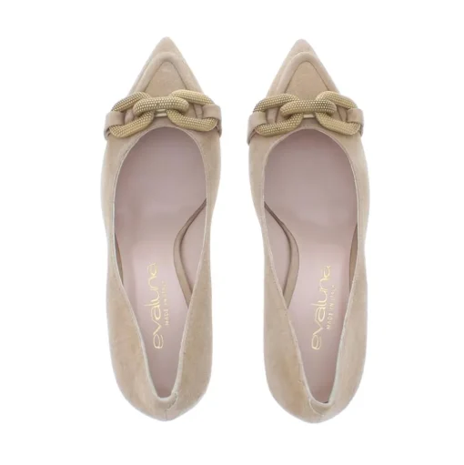 Evaluna Dames Pump Suede Fondotinta