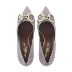 Evaluna Dames Pump Suede Beige
