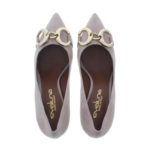 Evaluna Dames Pump Suede Beige