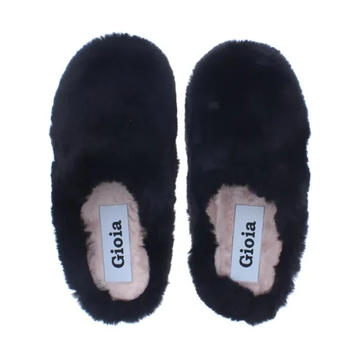Gioia Fluff Slipper Black