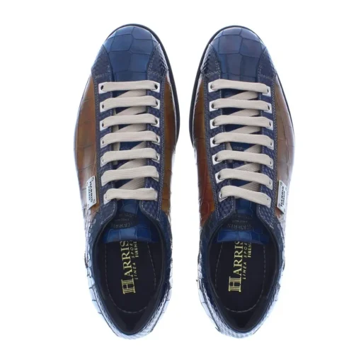 Harris 2817 Heren Sneaker Pitone Azzuro/Shade 188/Cocco
