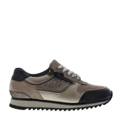 Hassia Porto H Dames Sneaker 1901 Taupe/Schwarz