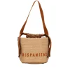 Hispanitas Dames Tas Rafia Natural Cuoio