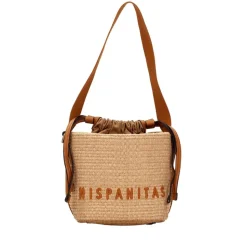 Hispanitas Dames Tas Rafia Natural Cuoio