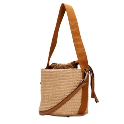 Hispanitas Dames Tas Rafia Natural Cuoio
