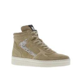 Maruti Mona Dames Mid Sneaker Suede Beige Pixel Off White