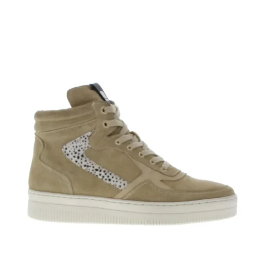 Maruti Mona Dames Mid Sneaker Suede Beige Pixel Off White