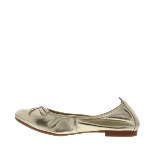Si Haniya Dames Ballerina Gold Leather