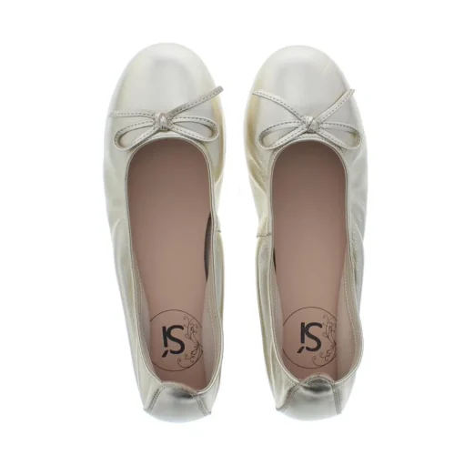 Si Haniya Dames Ballerina Gold Leather